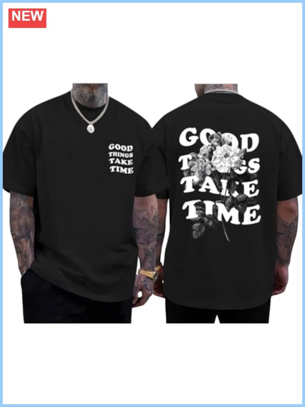 Vintage Oversized Floral Letter Print Graphic Tee Cotton T-Shirt Streetwear